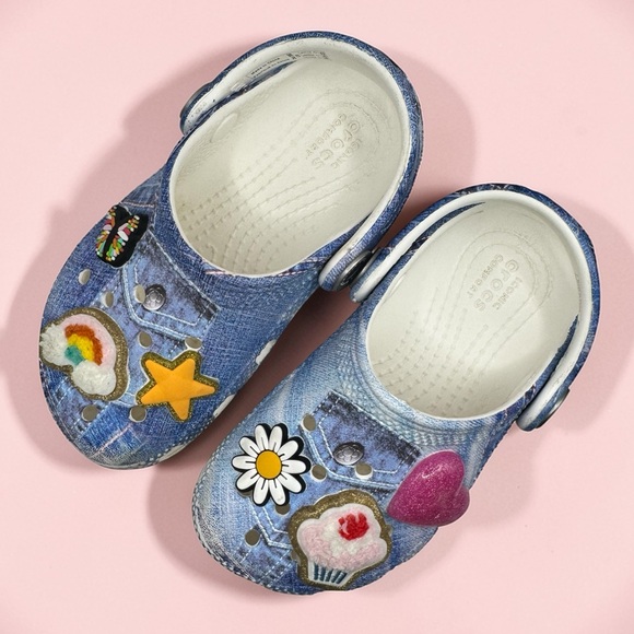 CROCS Other - Denim Patch Clogs for Toddlers